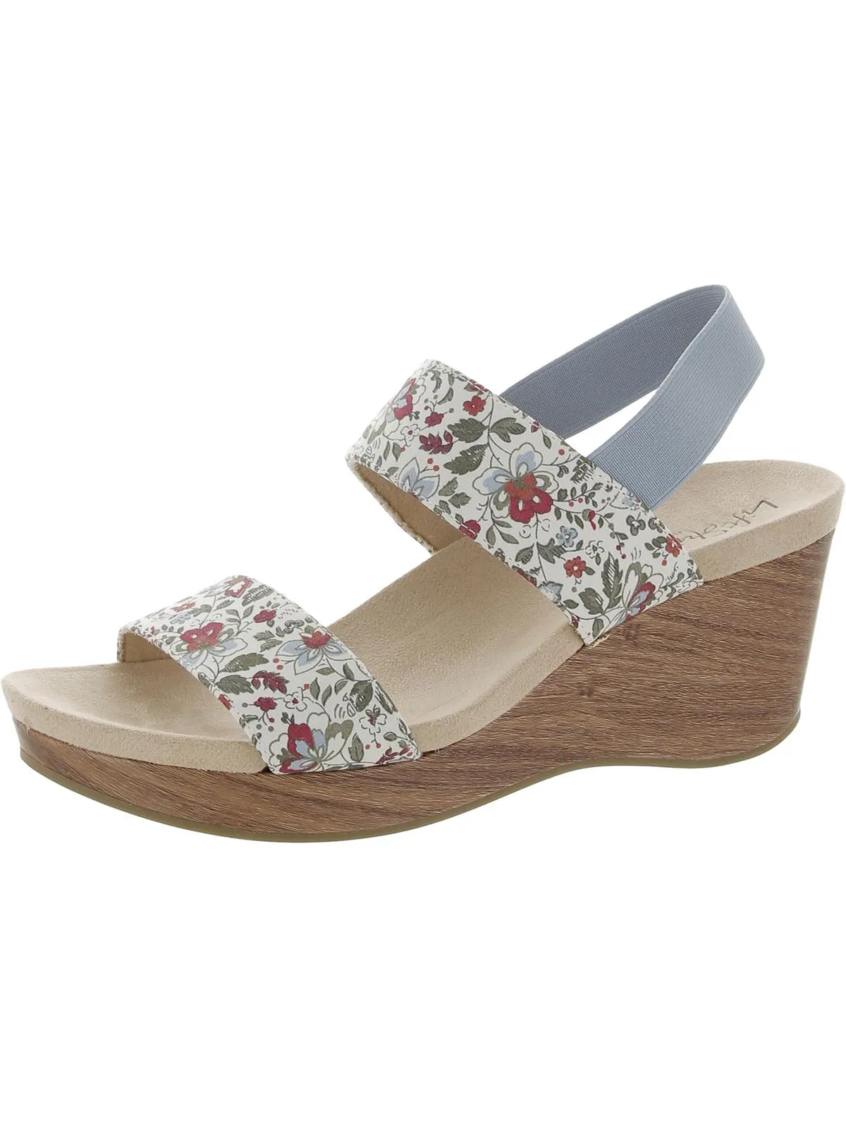 Delta Womens Solid Ankle Strap Wedge Sandals