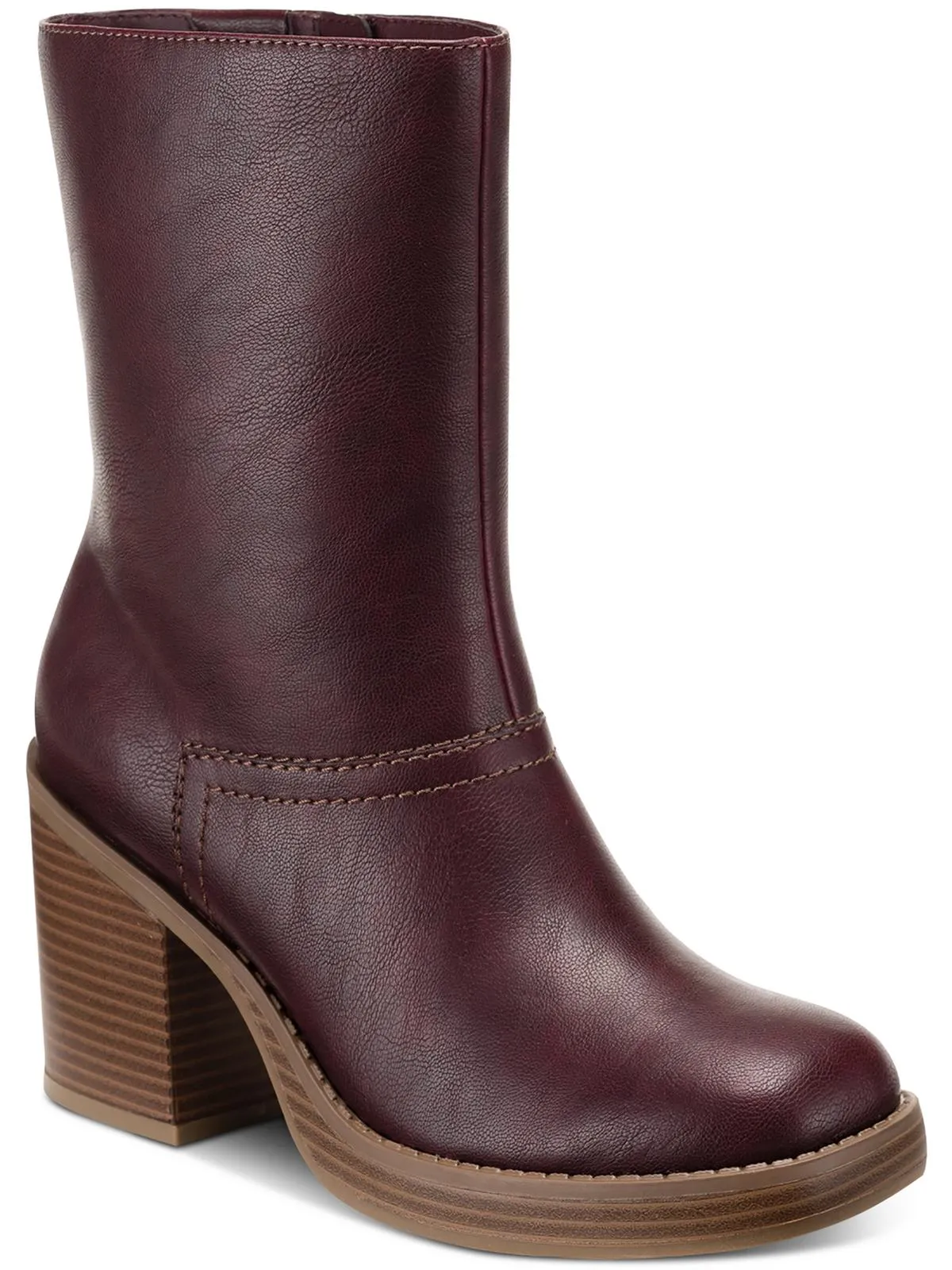 Denverr Womens Faux Leather Embossed Booties