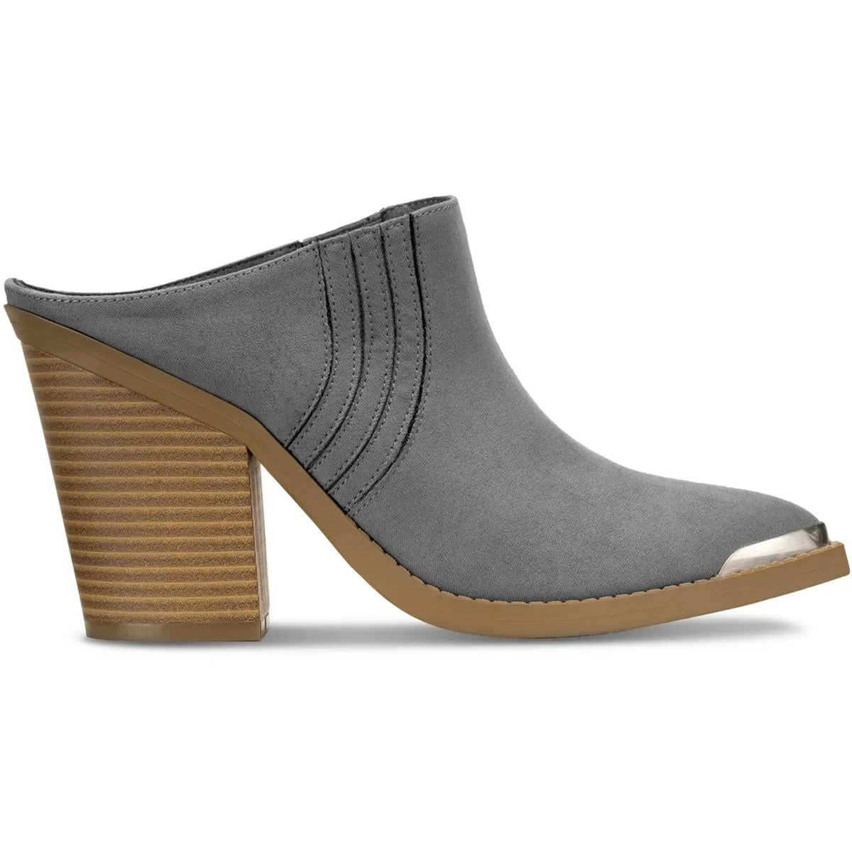 Deyzaa Womens Metallic Pointed Toe Mules