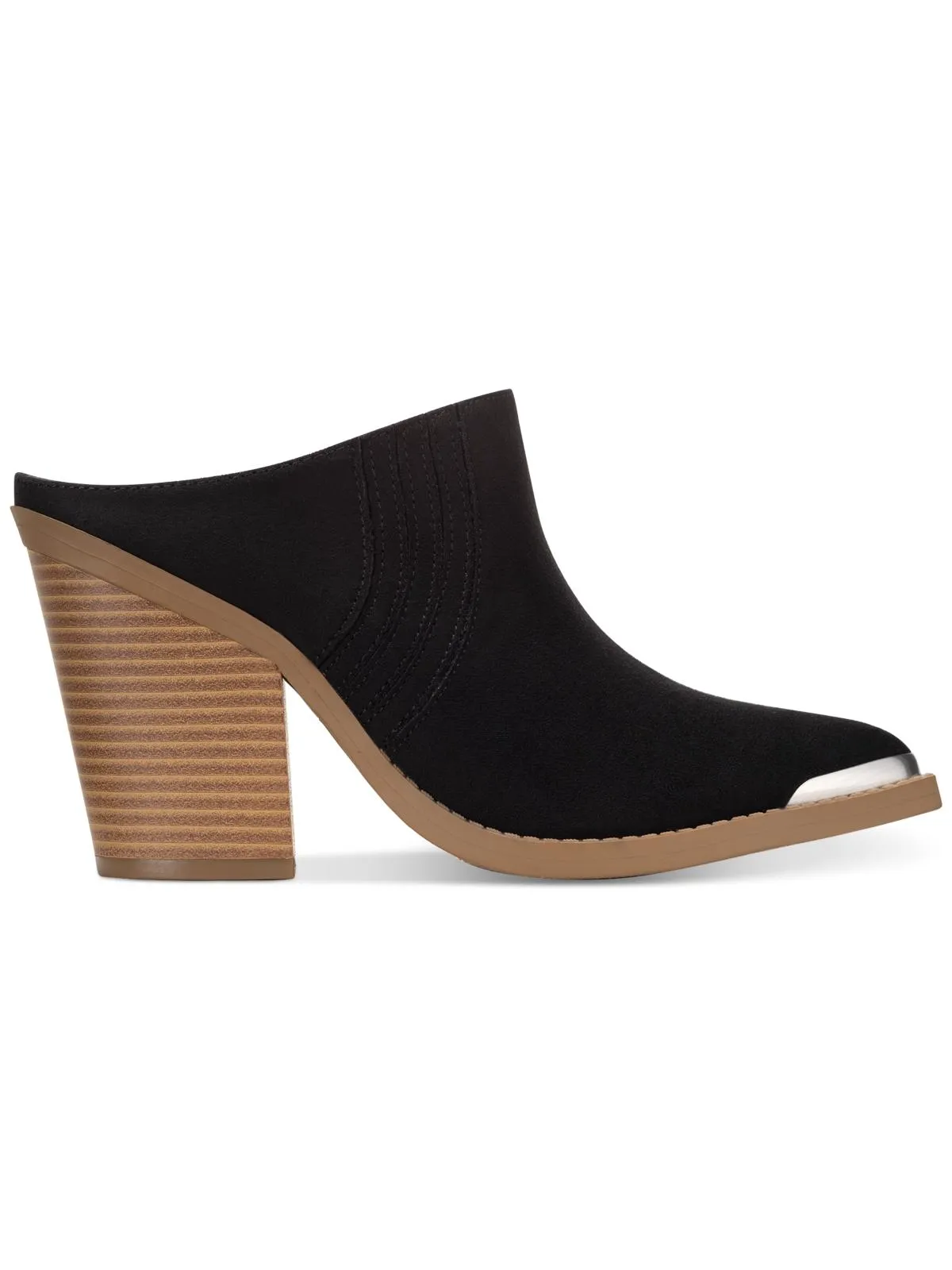 Deyzaa Womens Metallic Pointed Toe Mules