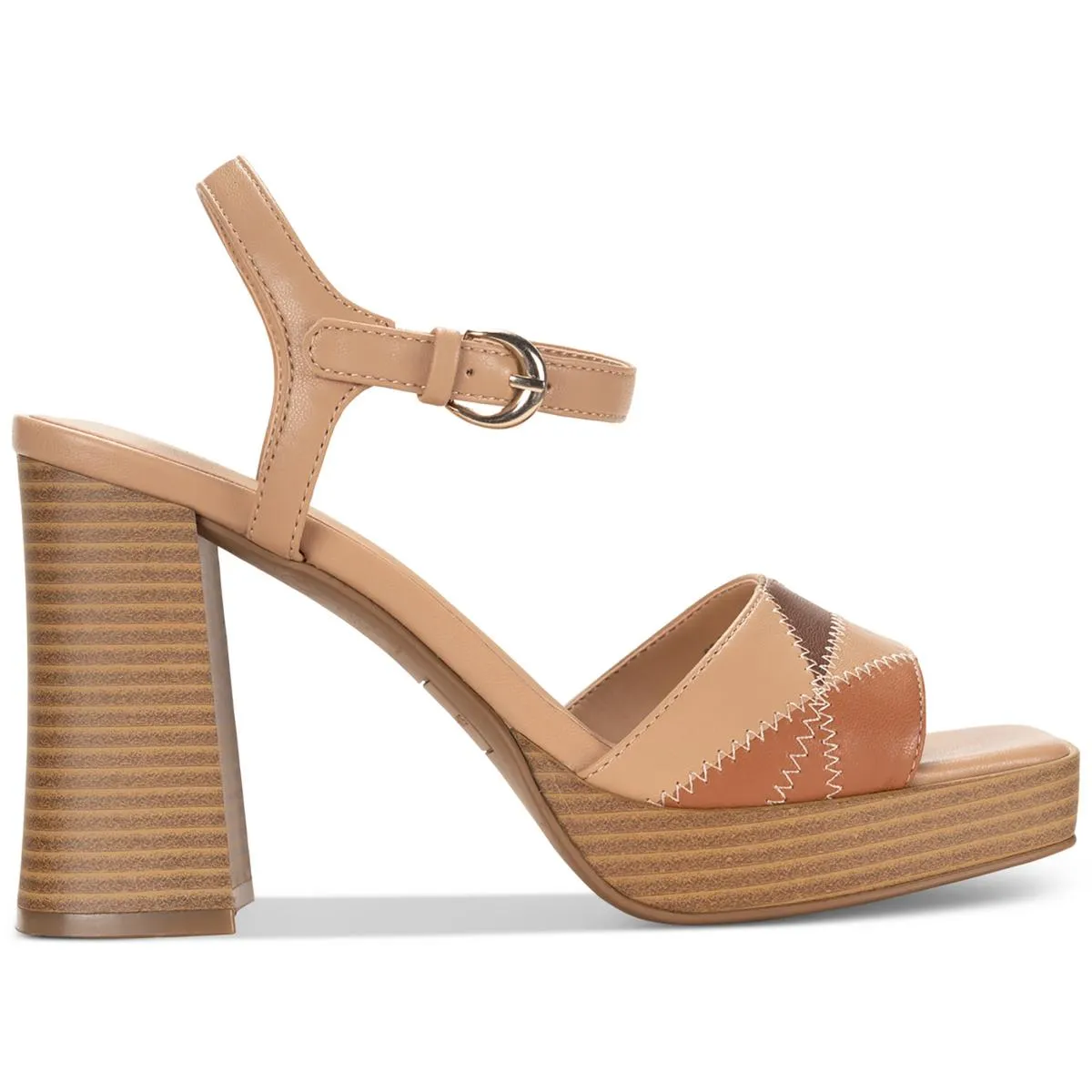 Diannaa Womens Square Open Toe Ankle Strap Block Heel