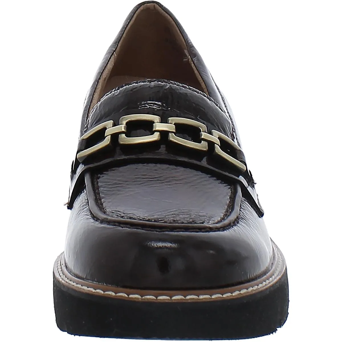 Diedre Womens Patent Leather Textured Loafers