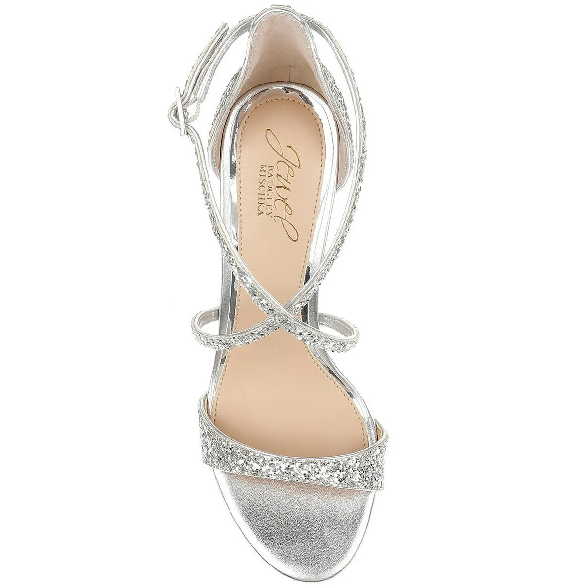 DIMITRA Womens Glitter Ankle Strap Pumps