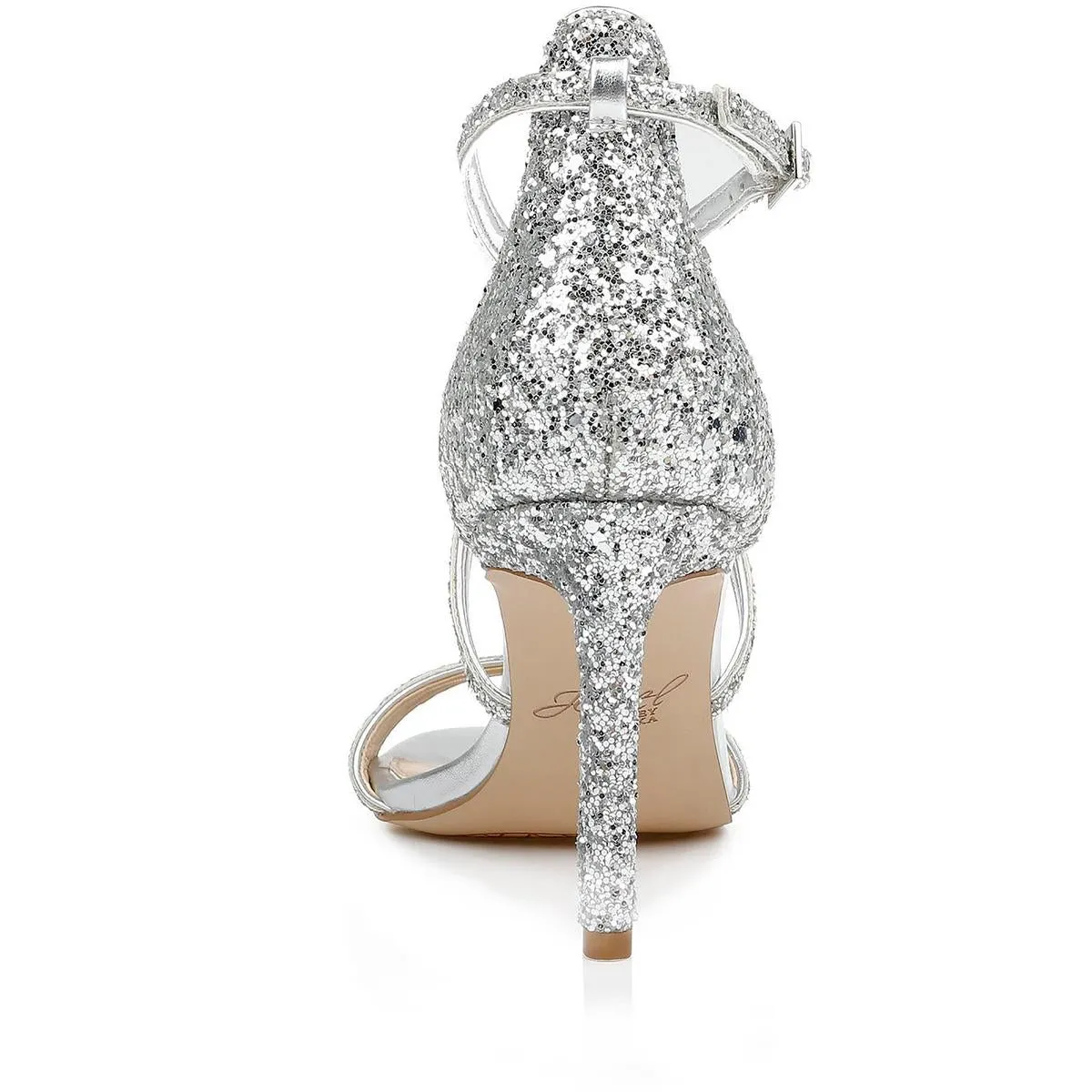DIMITRA Womens Glitter Ankle Strap Pumps