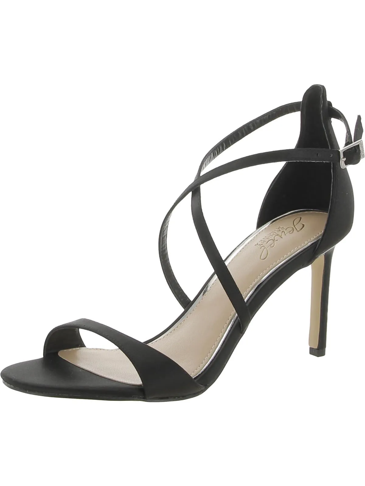 DIMITRA Womens Glitter Ankle Strap Pumps