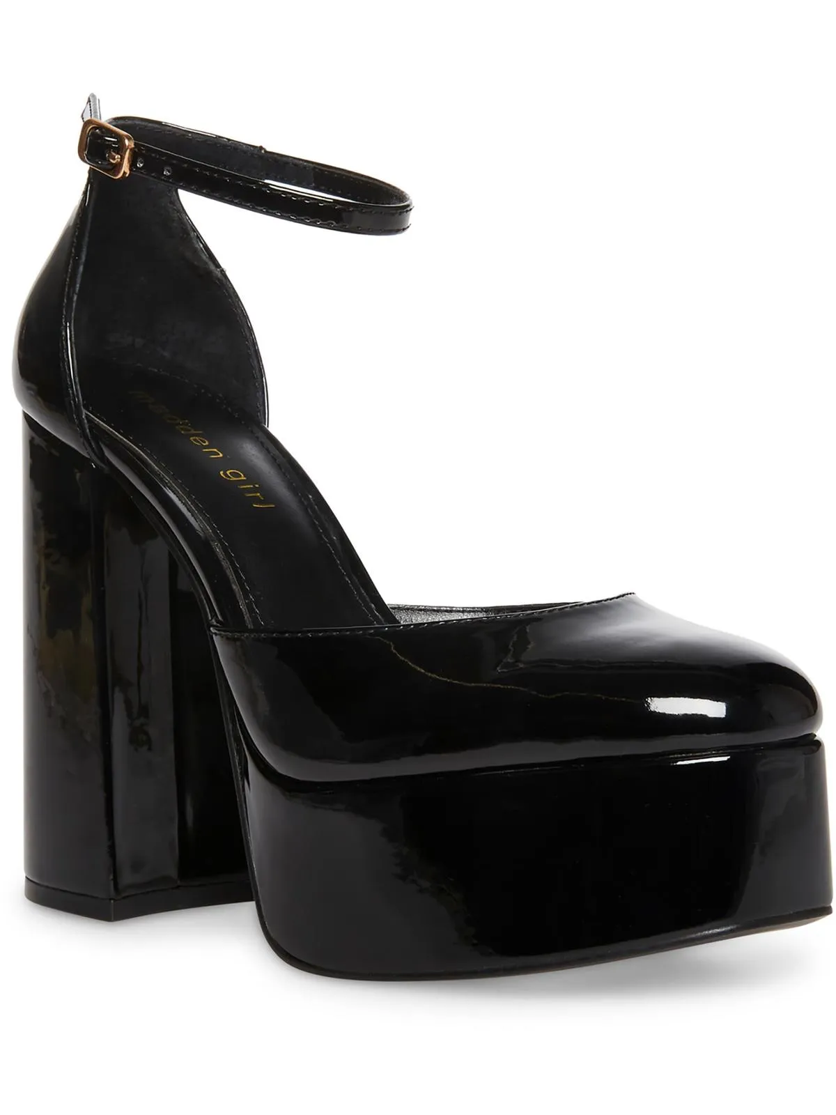 Dion Womens Round Toe Ankle Strap Platform Heels