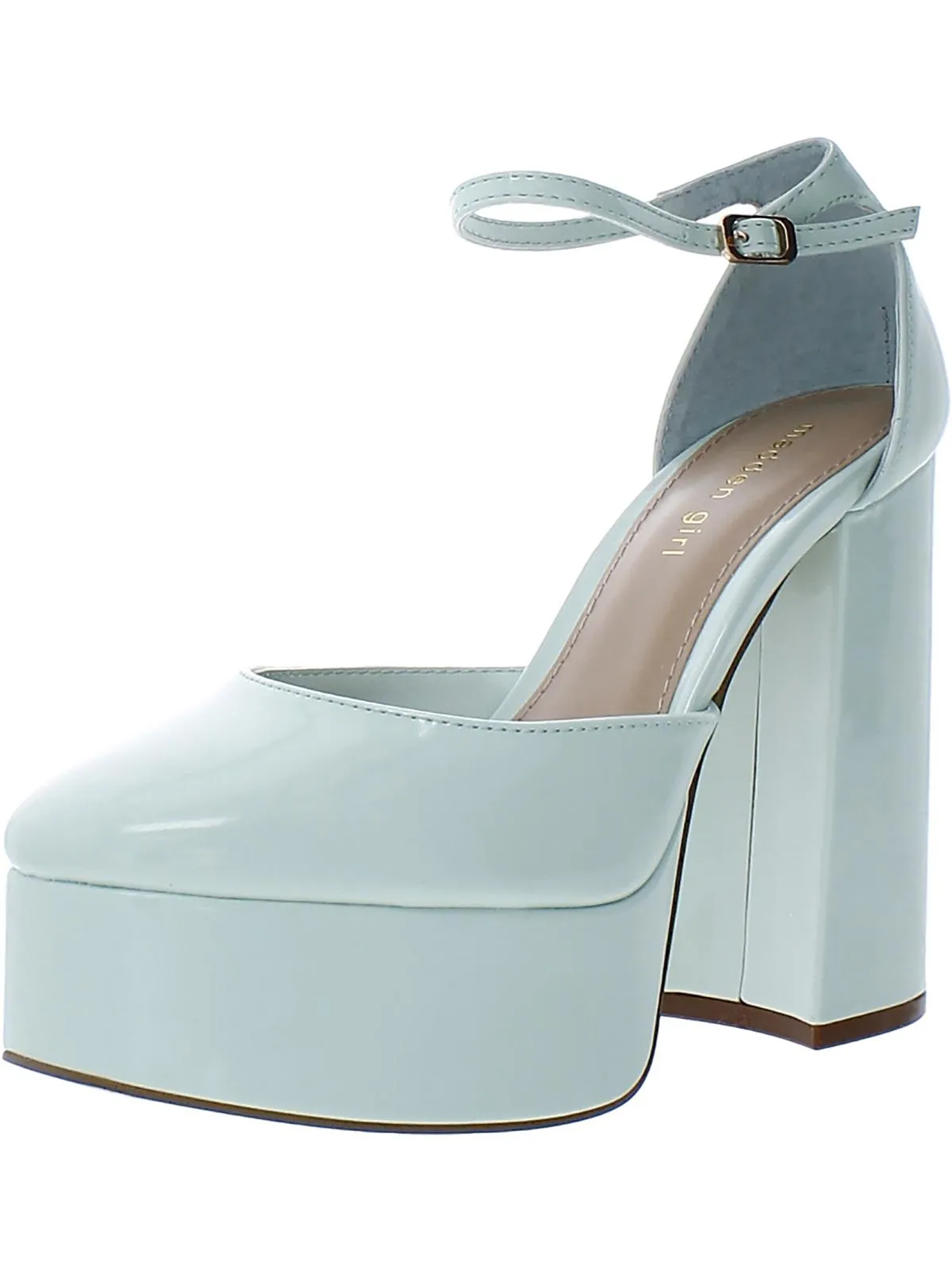 Dion Womens Round Toe Ankle Strap Platform Heels