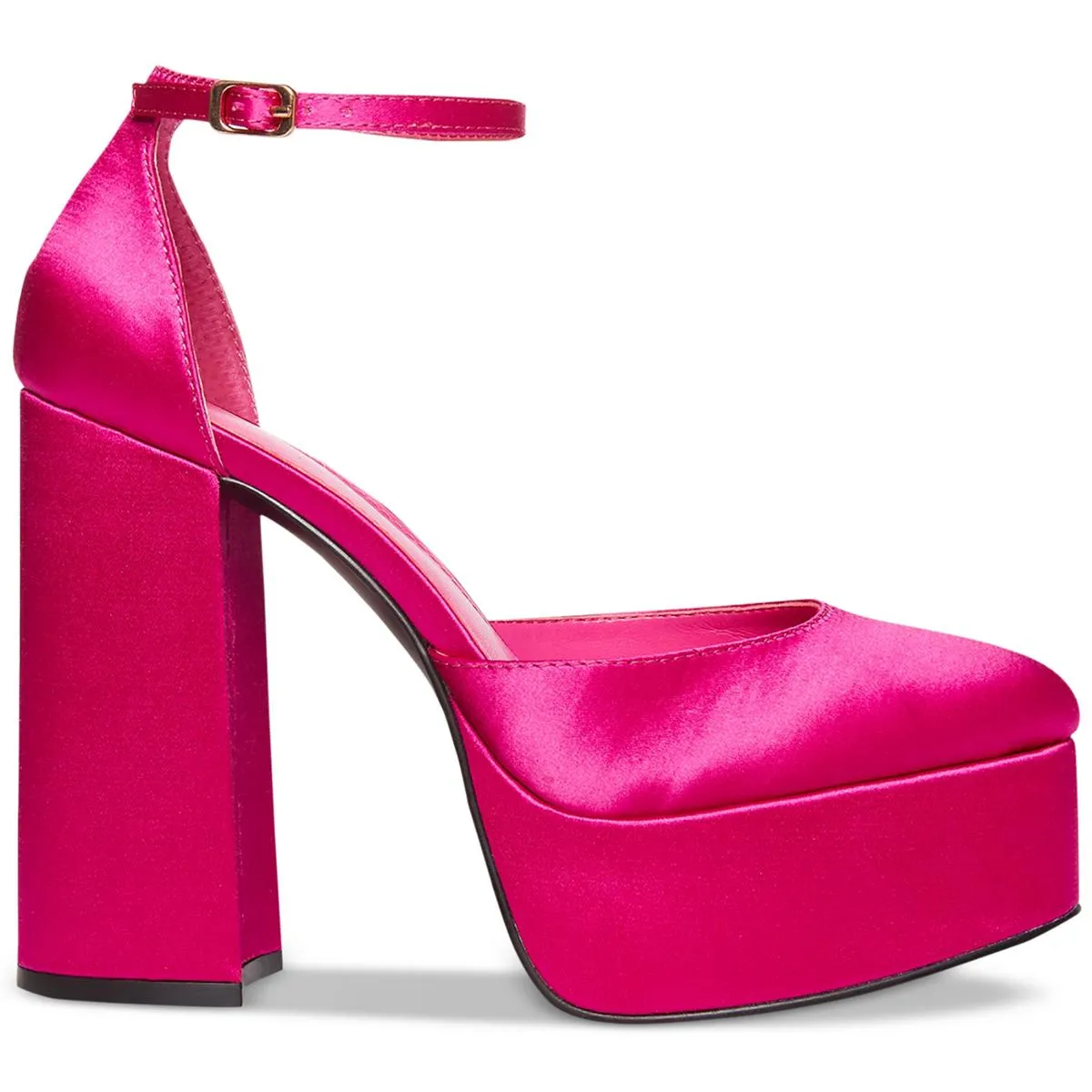 Dion Womens Round Toe Ankle Strap Platform Heels