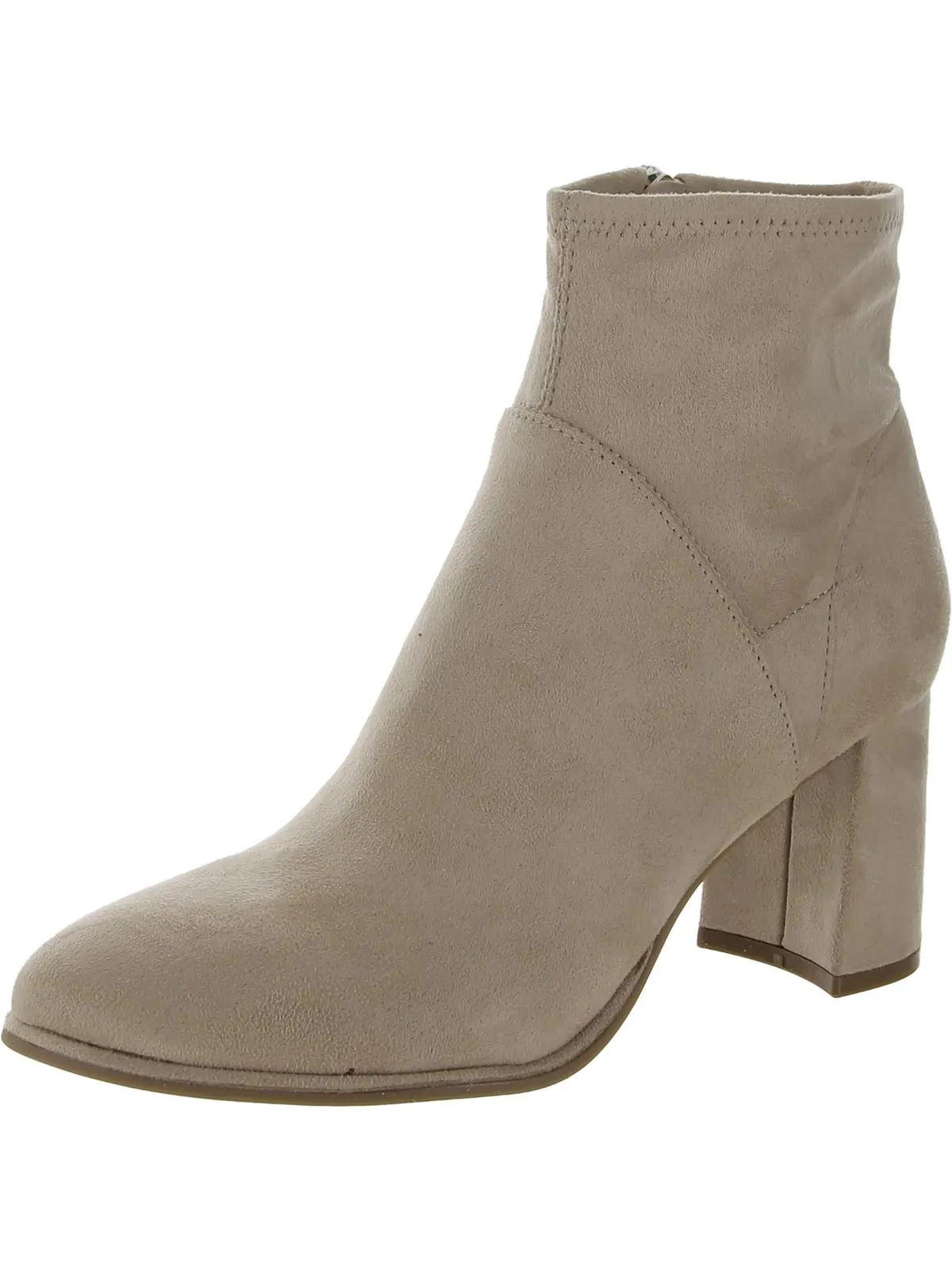 Dyvine  Womens Faux Suede Covered Heel Ankle Boots
