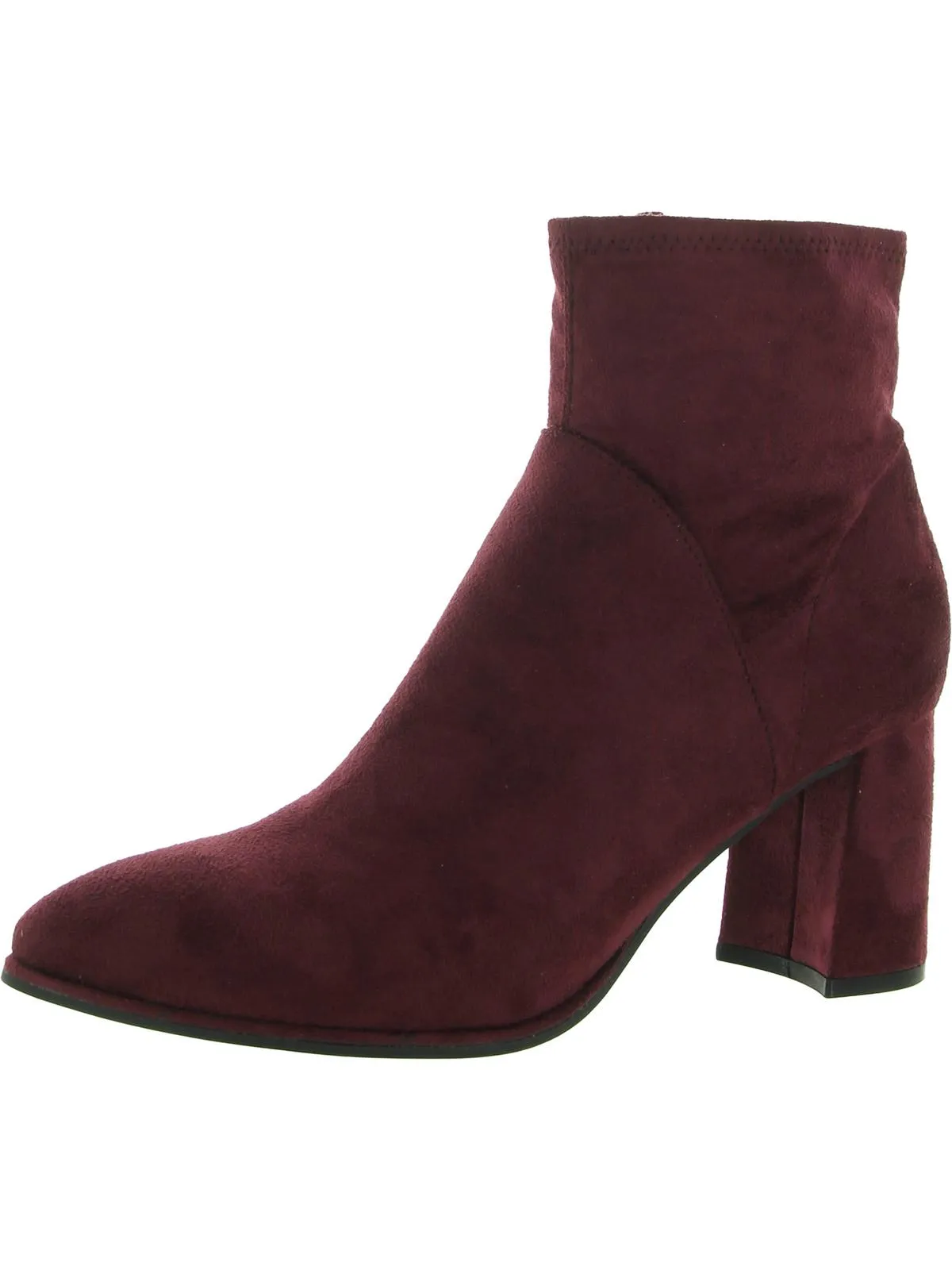 Dyvine  Womens Faux Suede Covered Heel Ankle Boots