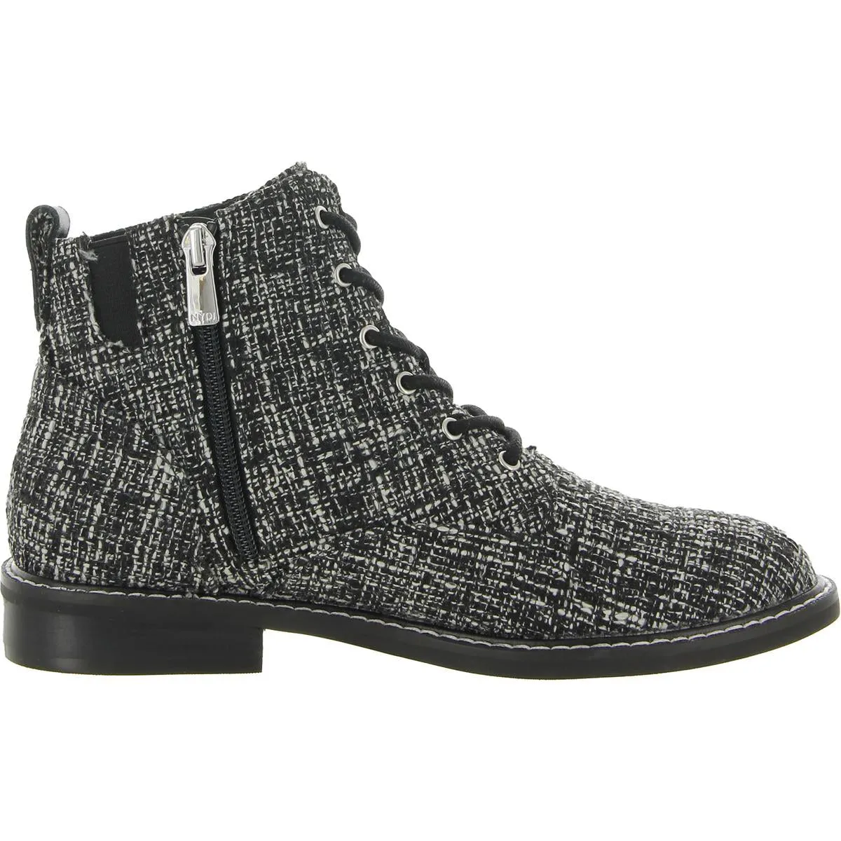 Eileen Womens Ankle Knit Combat & Lace-up Boots