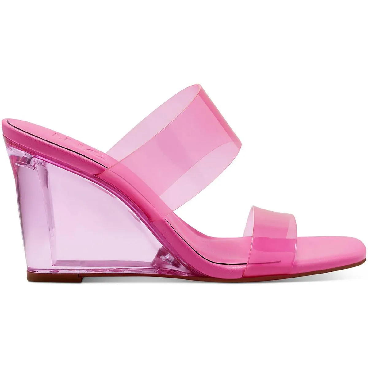 Eleste Womens Transparent Slip On Wedge Sandals