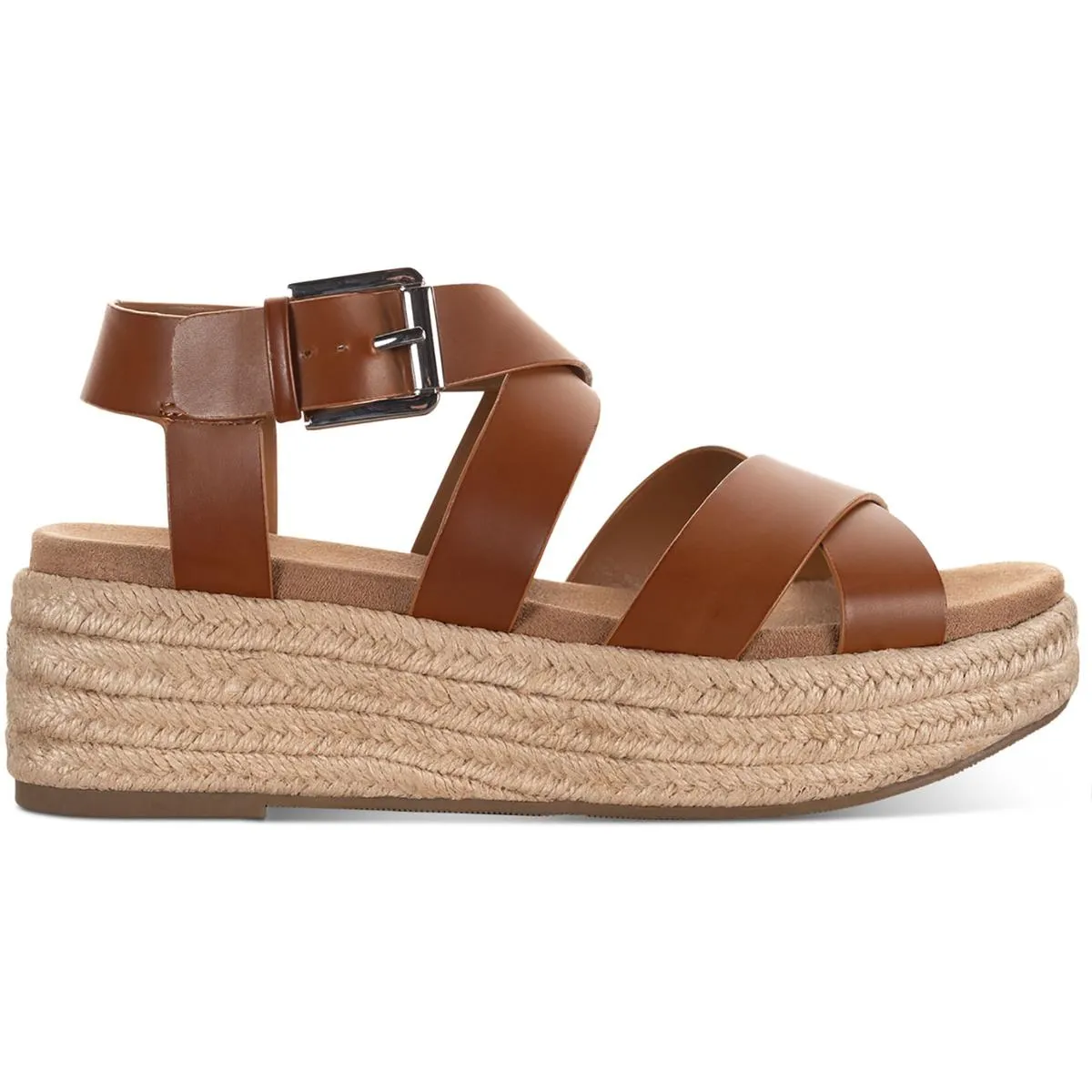 Emalinee Womens Faux Leather Slingback Wedge Sandals