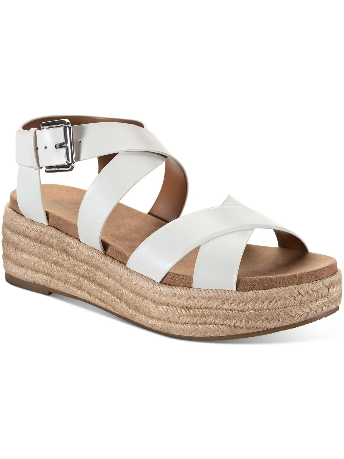 Emalinee Womens Faux Leather Slingback Wedge Sandals