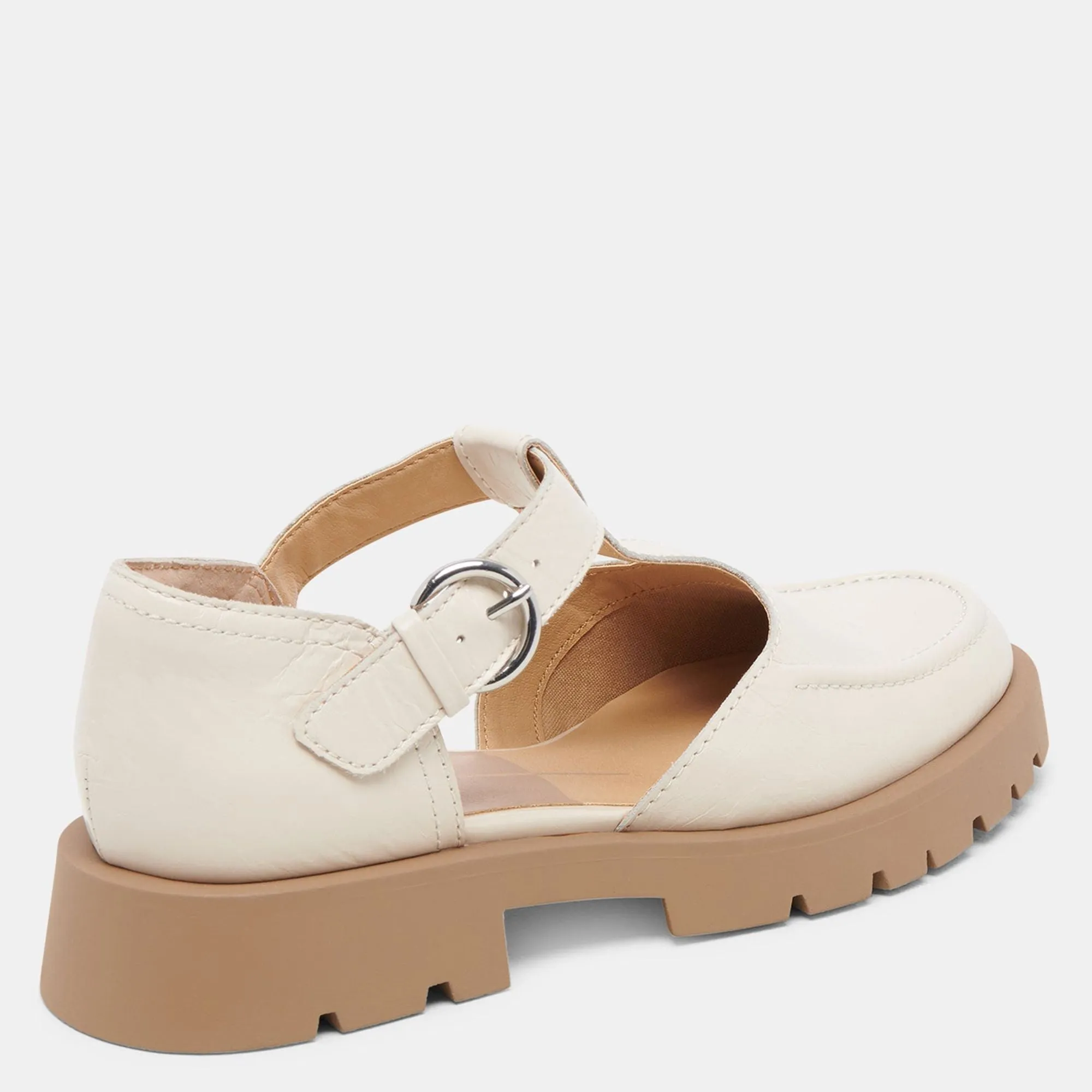 Emilio Flats Cream Crinkle Patent Leather