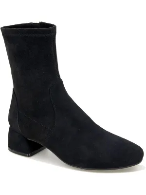 Emily Womens Suede Block Heel Booties