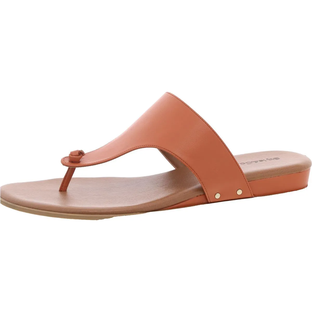 Emma Womens Faux Leather Thong Flat Sandals