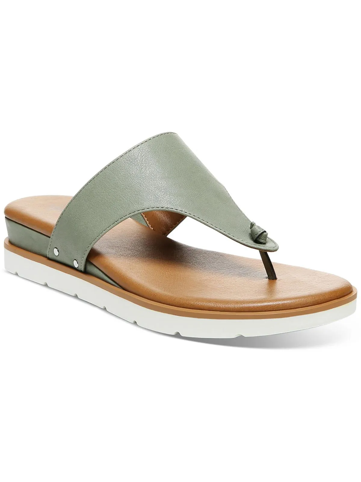 Emma Womens Faux Leather Thong Flat Sandals