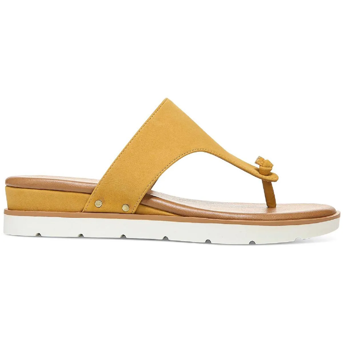 Emma Womens Faux Leather Thong Flat Sandals