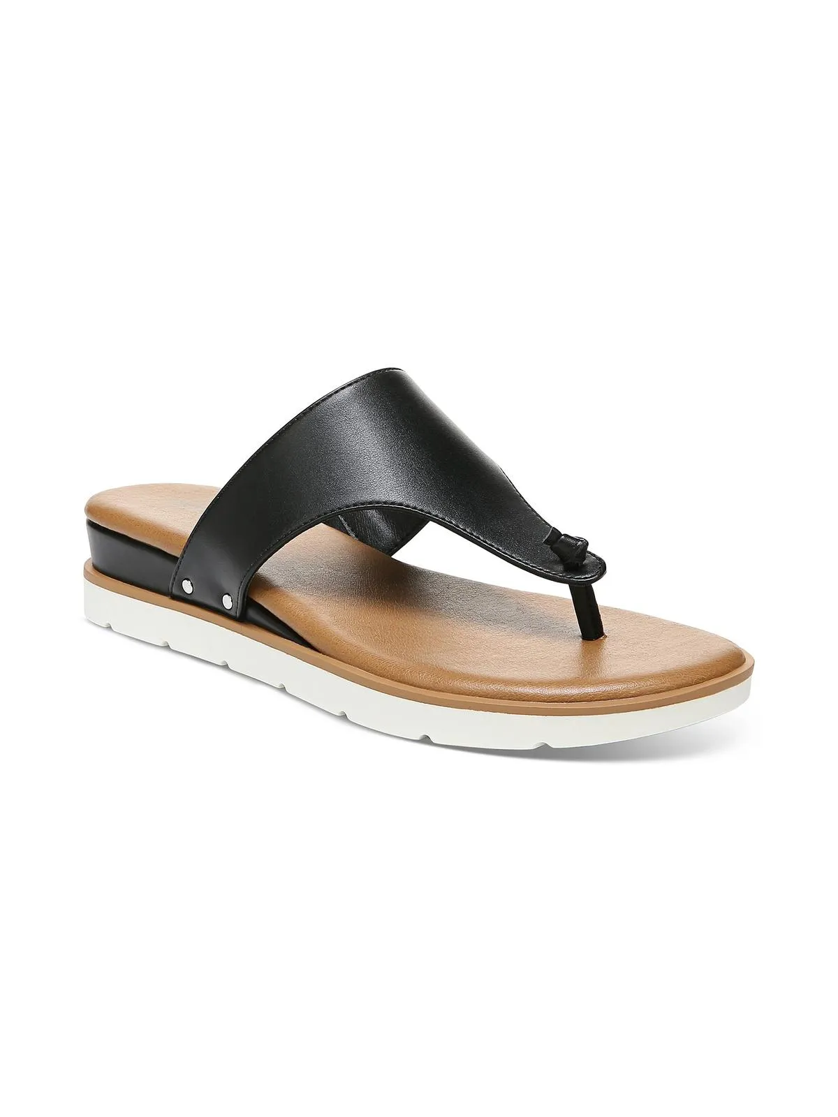 Emma Womens Faux Leather Thong Flat Sandals