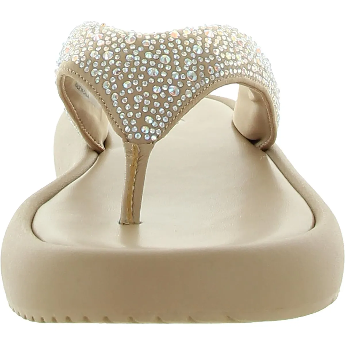 Essily Womens Rhinestone Slip On Flatform Sandals