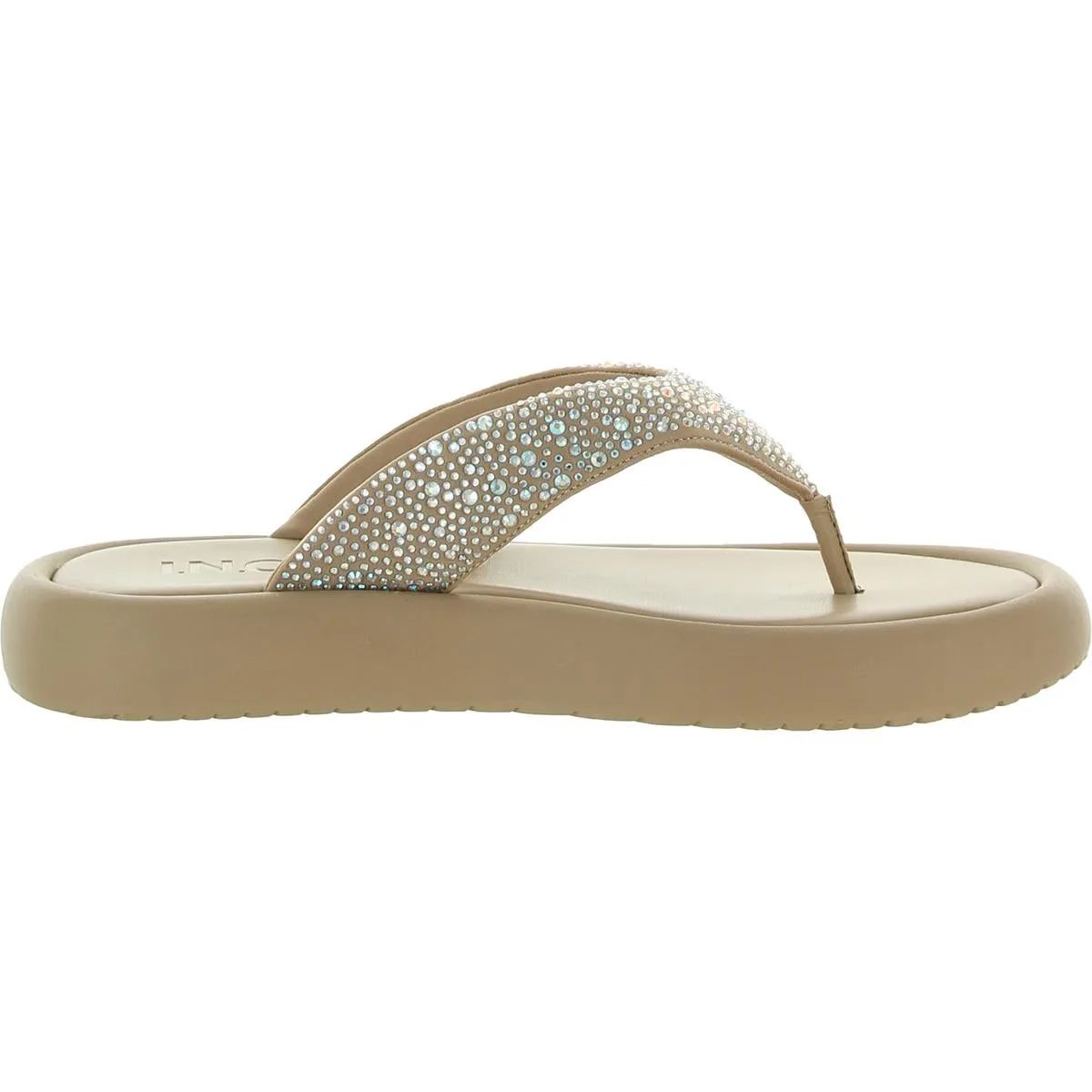 Essily Womens Rhinestone Slip On Flatform Sandals