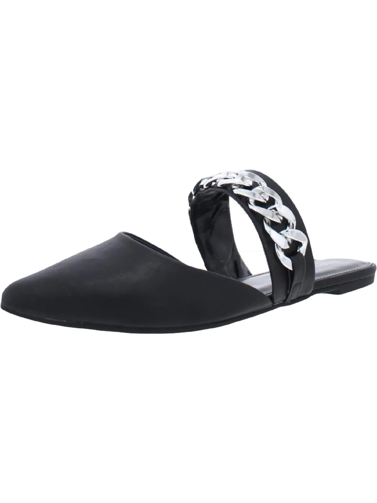 Ester Womens Faux Leather Slip On Slides