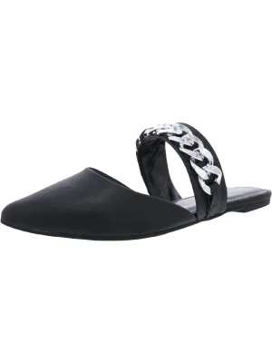 Ester Womens Faux Leather Slip On Slides