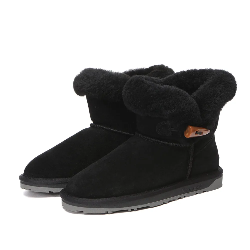 EverAu Australia Women Robin Horn Toggle button Mini Boots