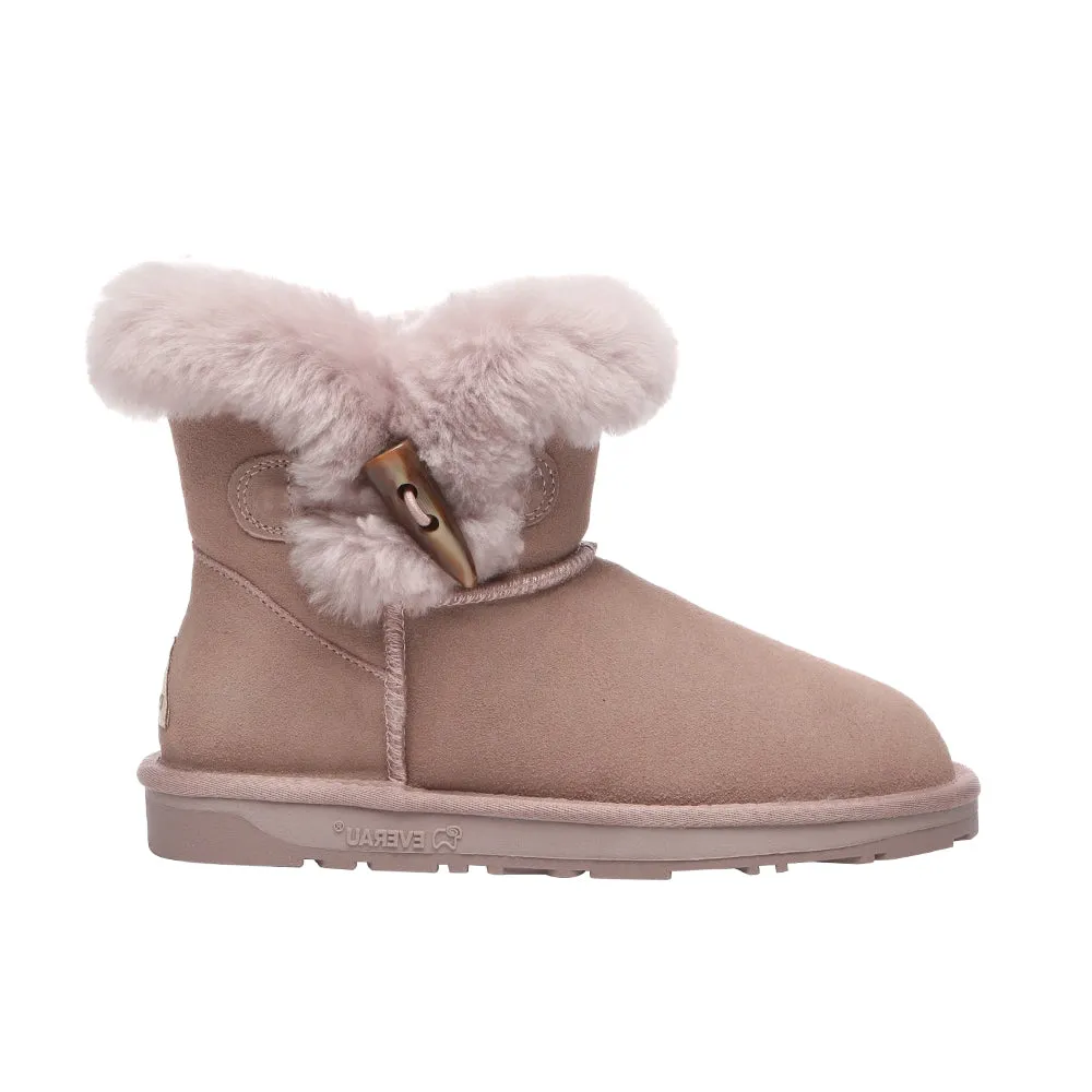 EverAu Australia Women Robin Horn Toggle button Mini Boots