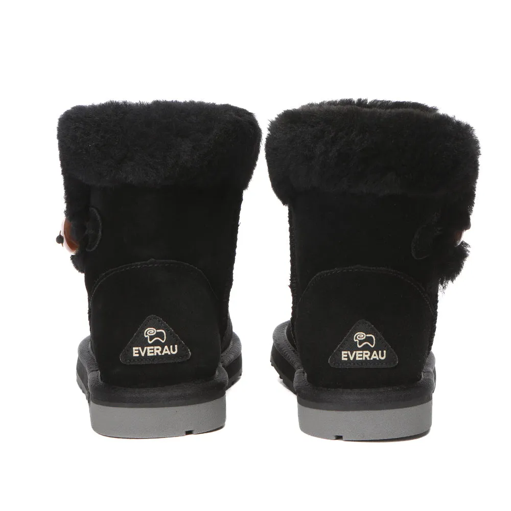 EverAu Australia Women Robin Horn Toggle button Mini Boots