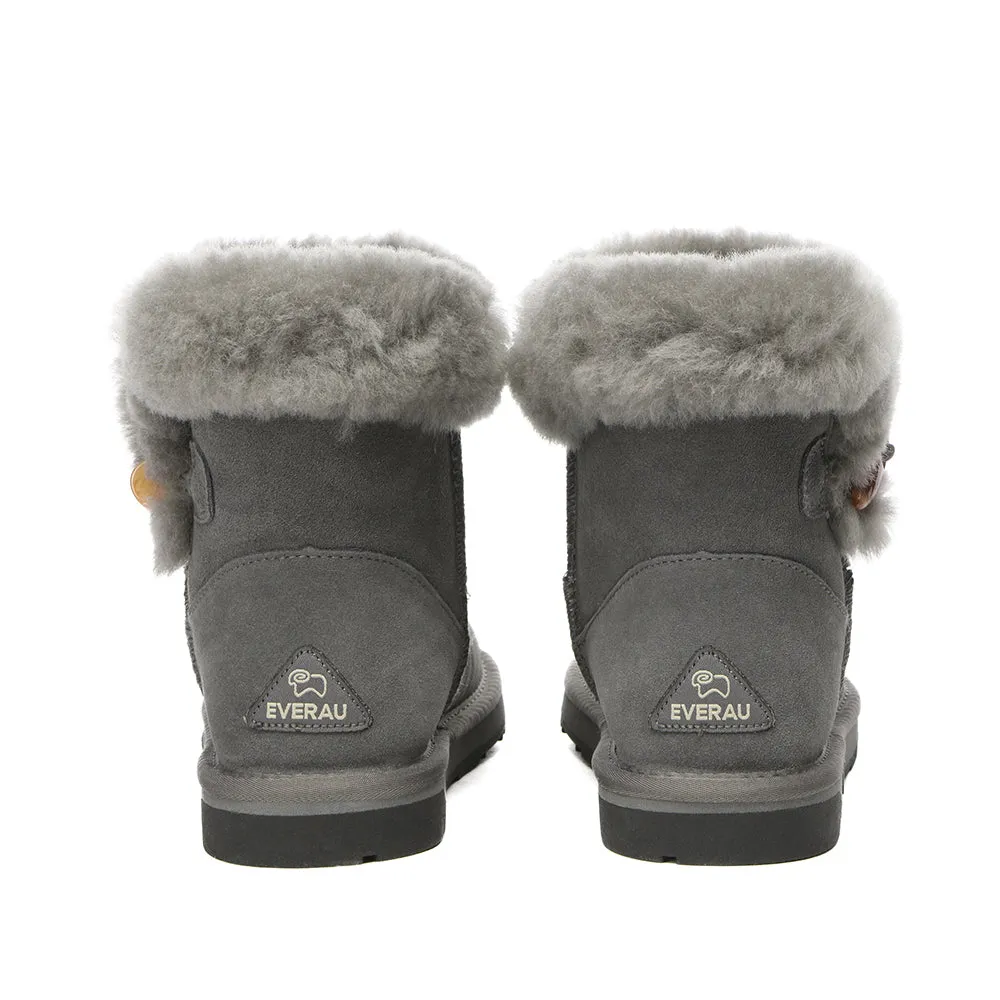 EverAu Australia Women Robin Horn Toggle button Mini Boots