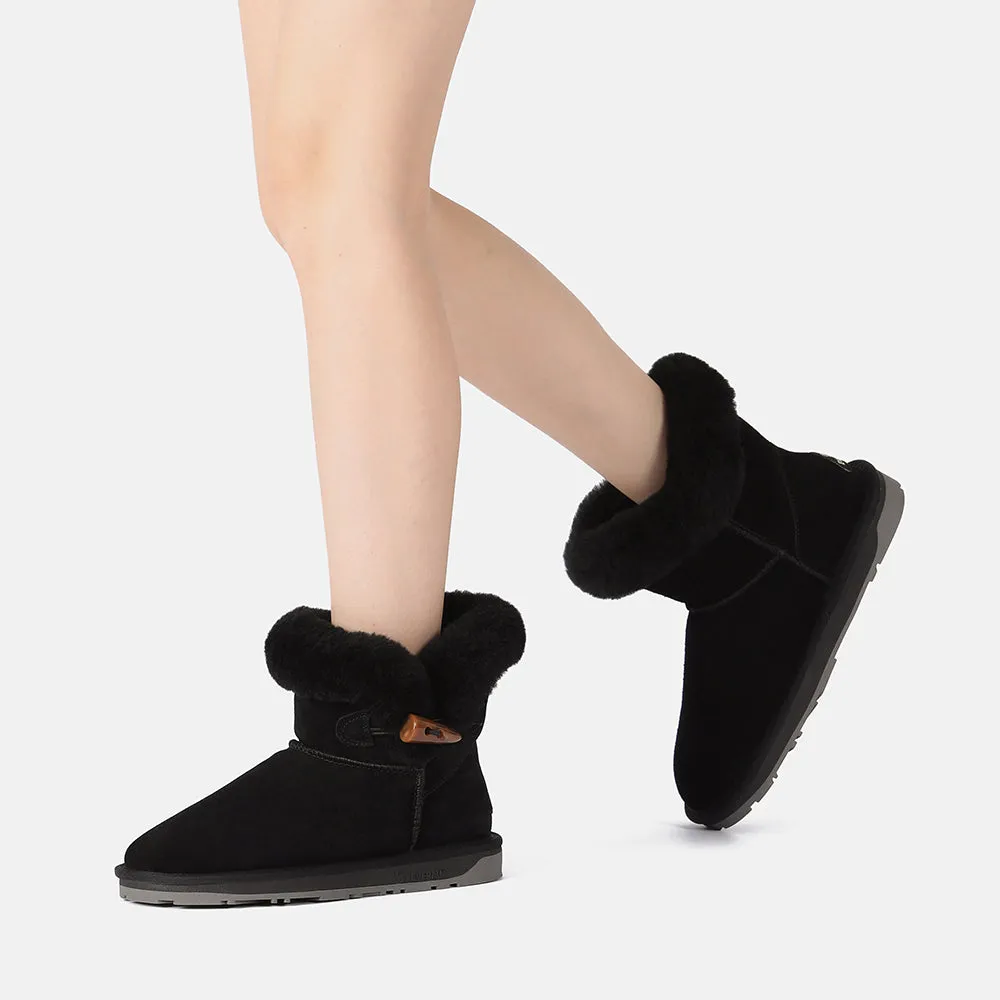 EverAu Australia Women Robin Horn Toggle button Mini Boots