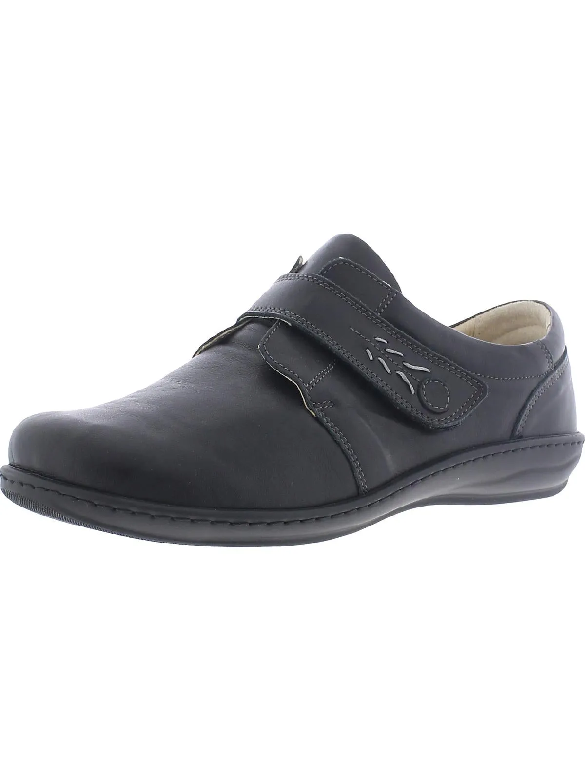 Evita Womens Leather Slip On Flats