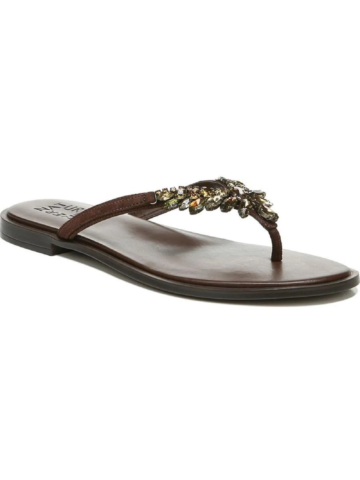 Fallyn Womens Rhinestone Slip On Thong Sandals