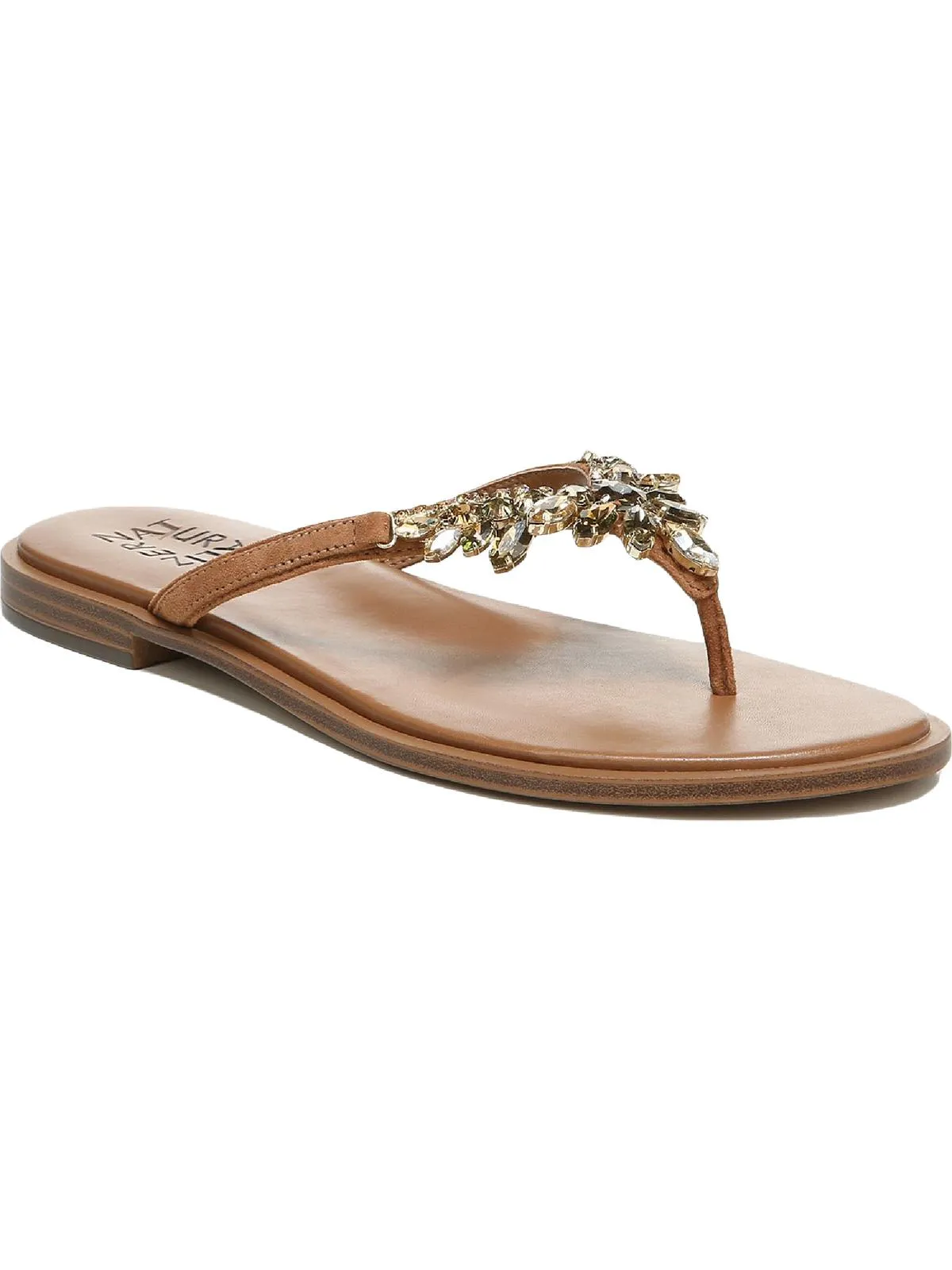Fallyn Womens Rhinestone Slip On Thong Sandals