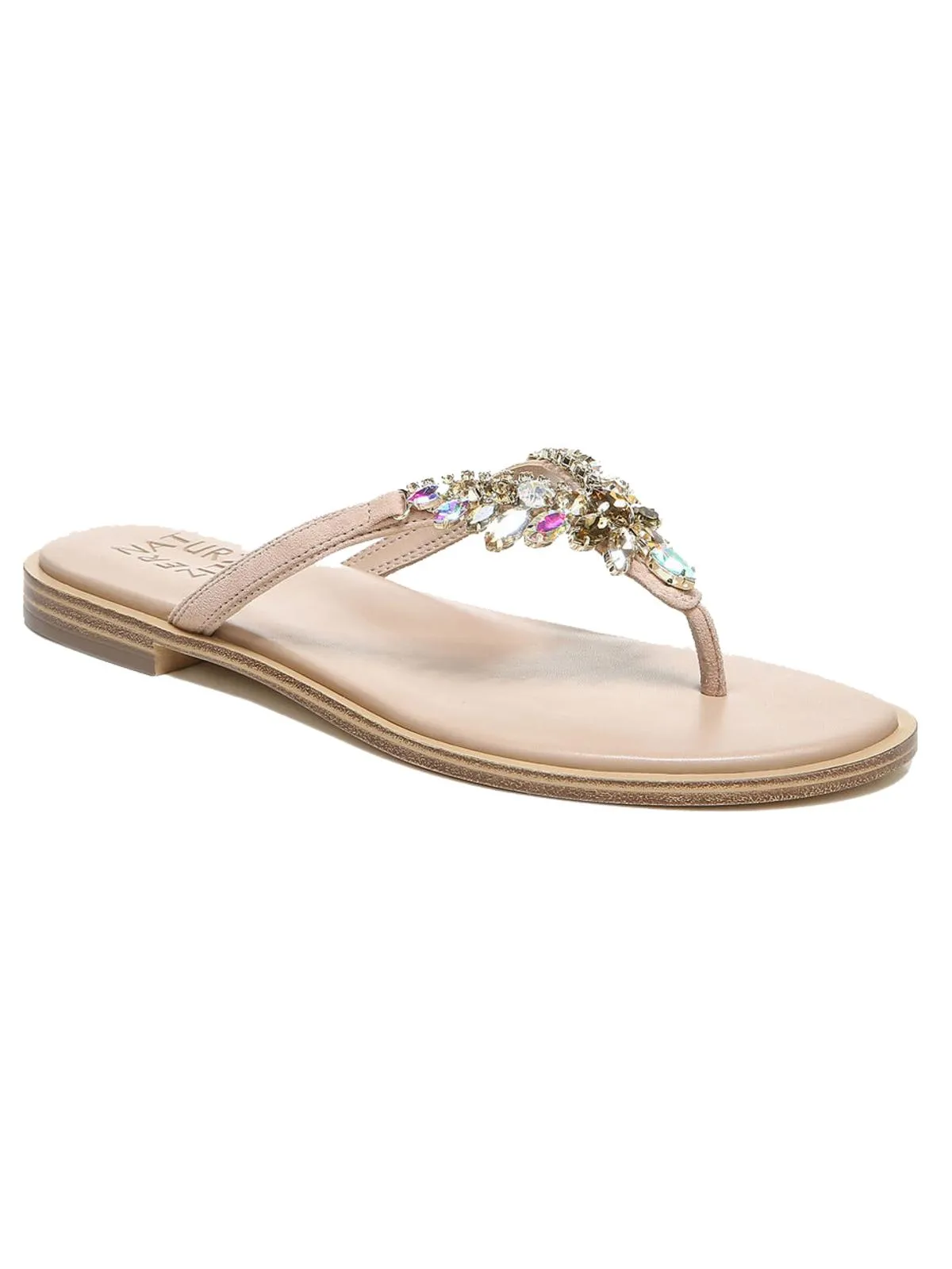Fallyn Womens Rhinestone Slip On Thong Sandals