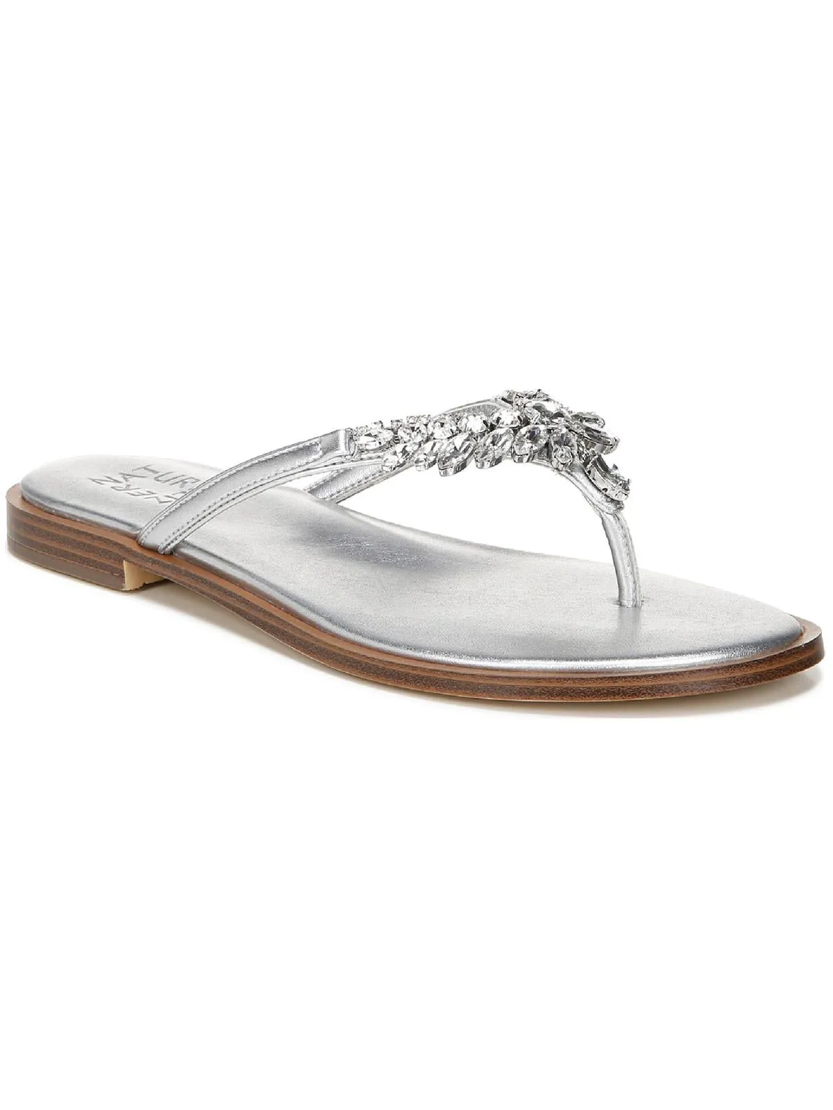 Fallyn Womens Rhinestone Slip On Thong Sandals