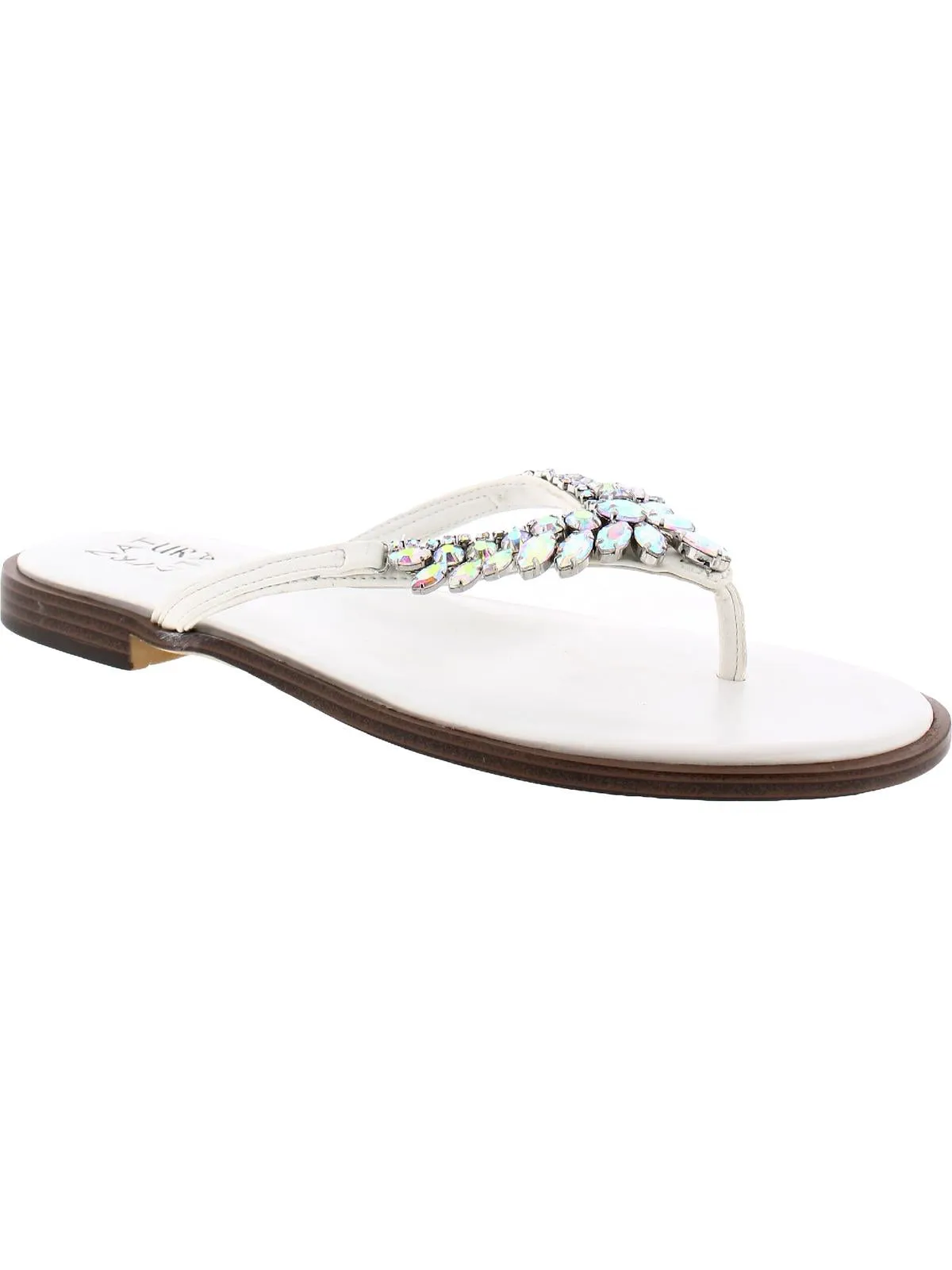 Fallyn Womens Rhinestone Slip On Thong Sandals