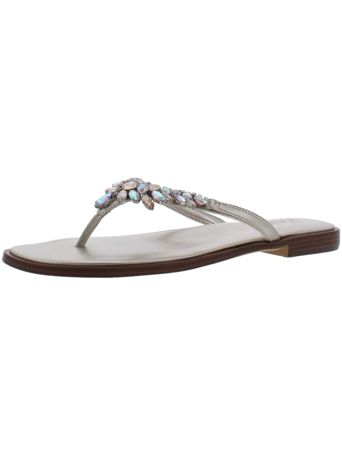 Fallyn Womens Rhinestone Slip On Thong Sandals