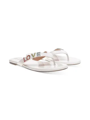 Fantasia Womens Patent Embellished Flat Sandals
