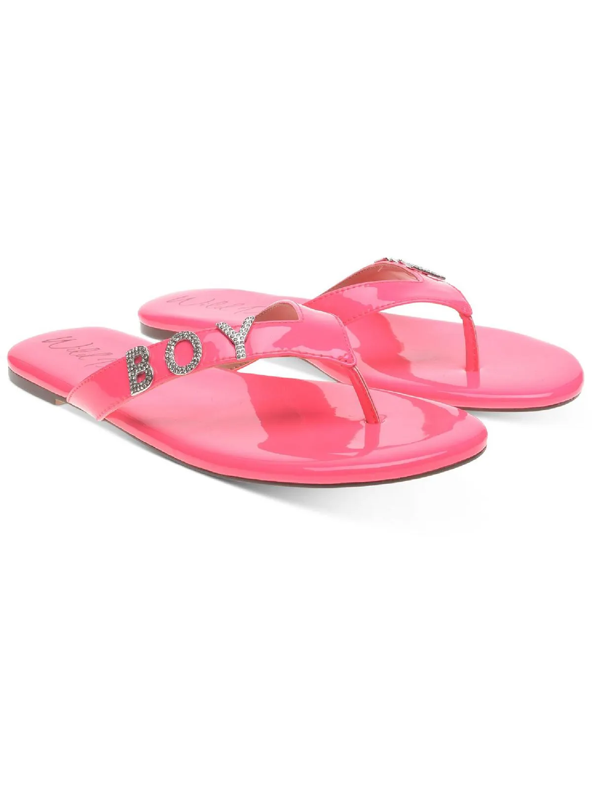 Fantasia Womens Patent Embellished Flat Sandals