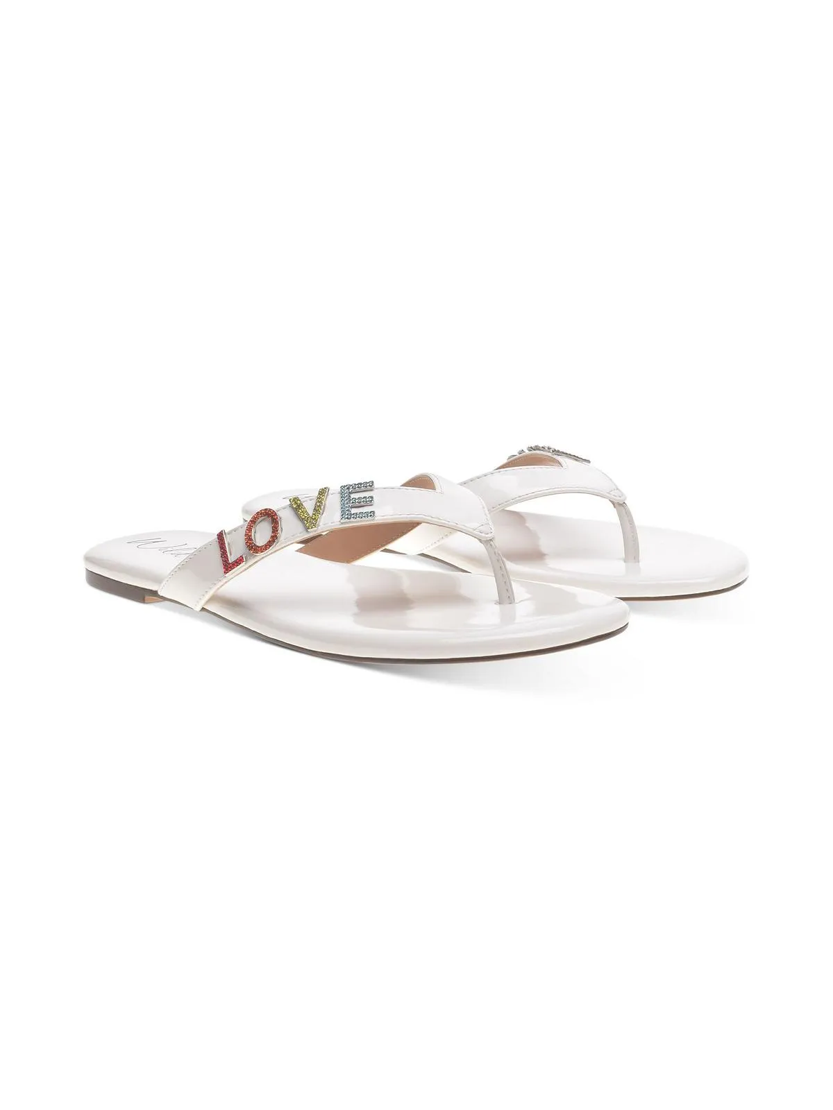 Fantasia Womens Patent Embellished Flat Sandals