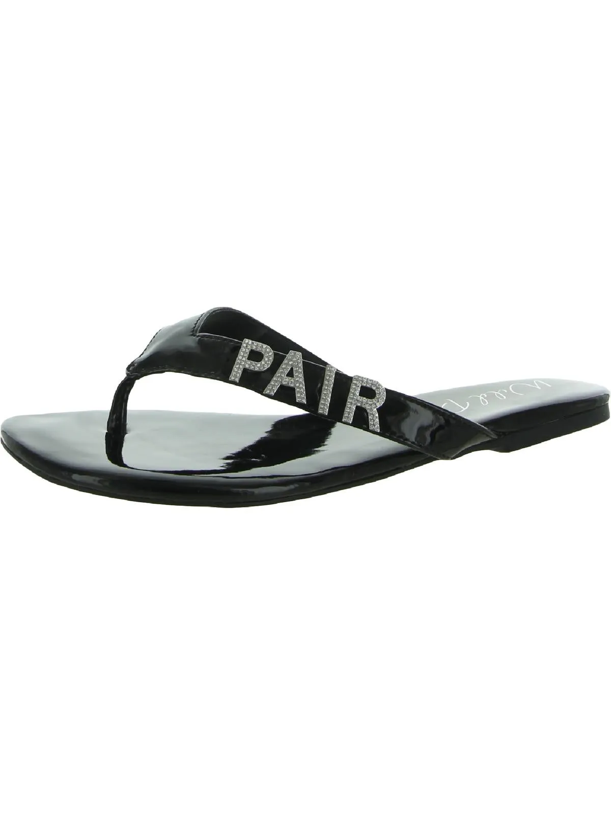 Fantasia Womens Patent Embellished Flat Sandals