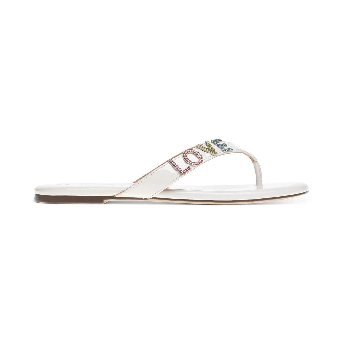 Fantasia Womens Patent Embellished Flat Sandals