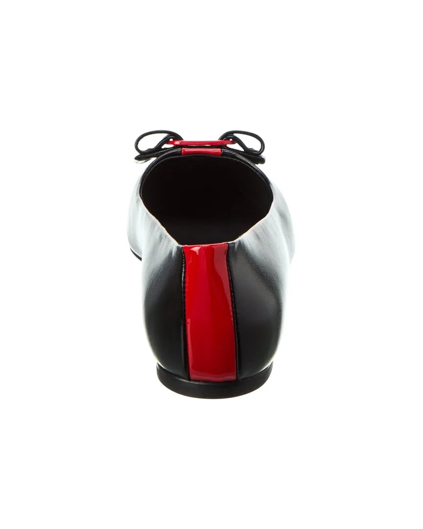 Ferragamo Siwar Bow Leather Ballet Flat