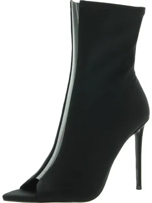 Finley Womens Satin Peep-Toe Ankle Boots