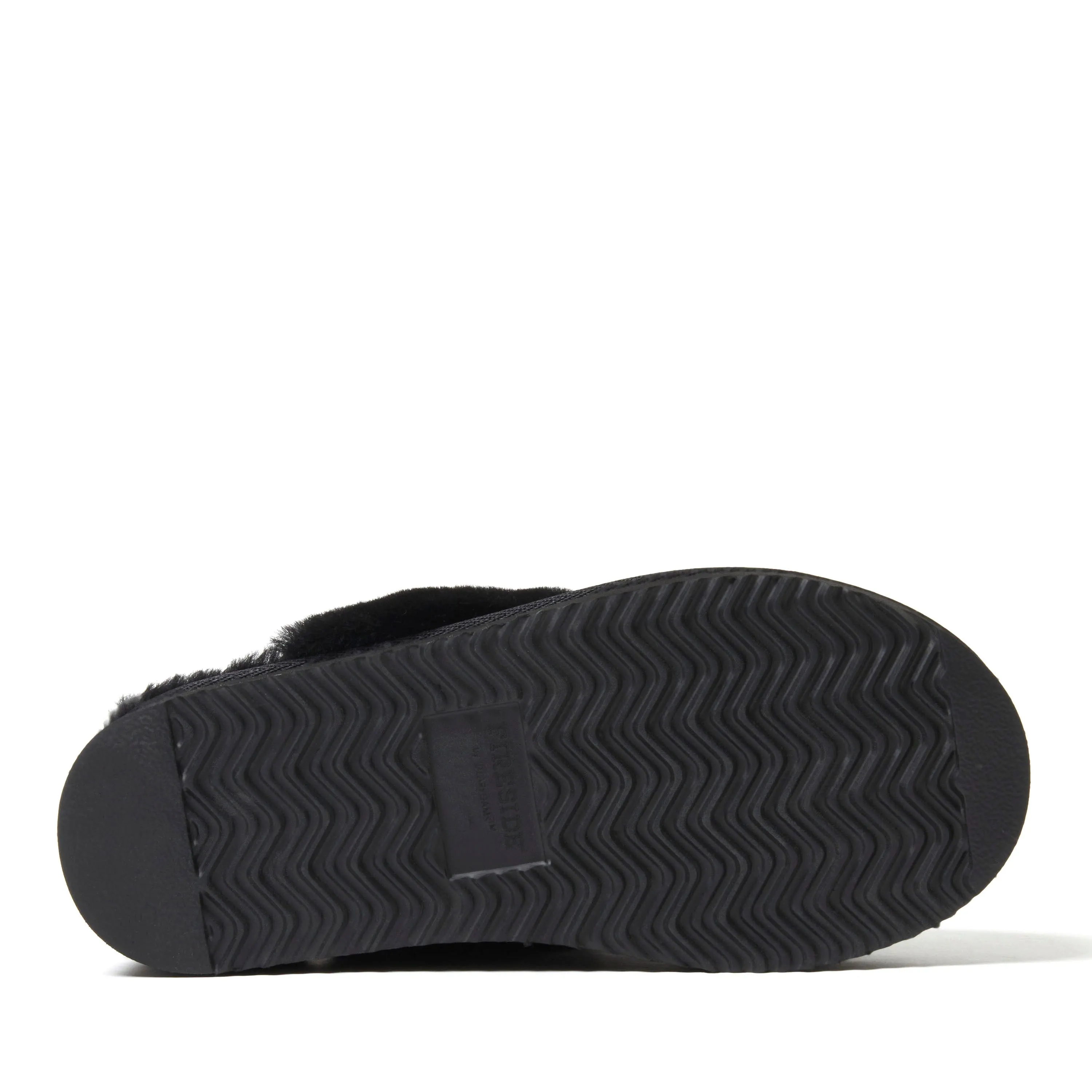 Fireside by Dearfoams Women's Melton Genuine Shearling Platform Scuff Slipper