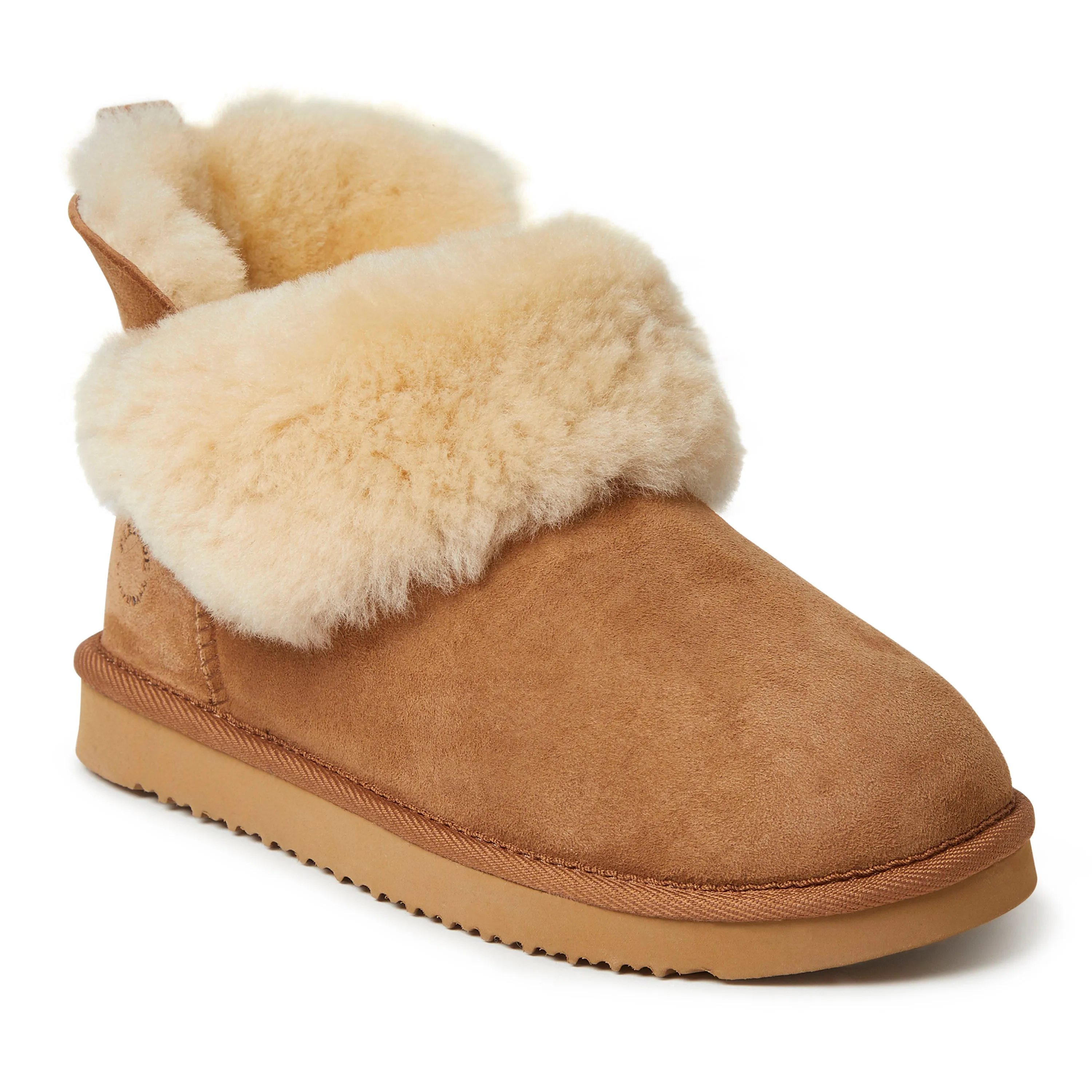 Fireside By Dearfoams Women's Perth Genuine Shearling Foldover Boot