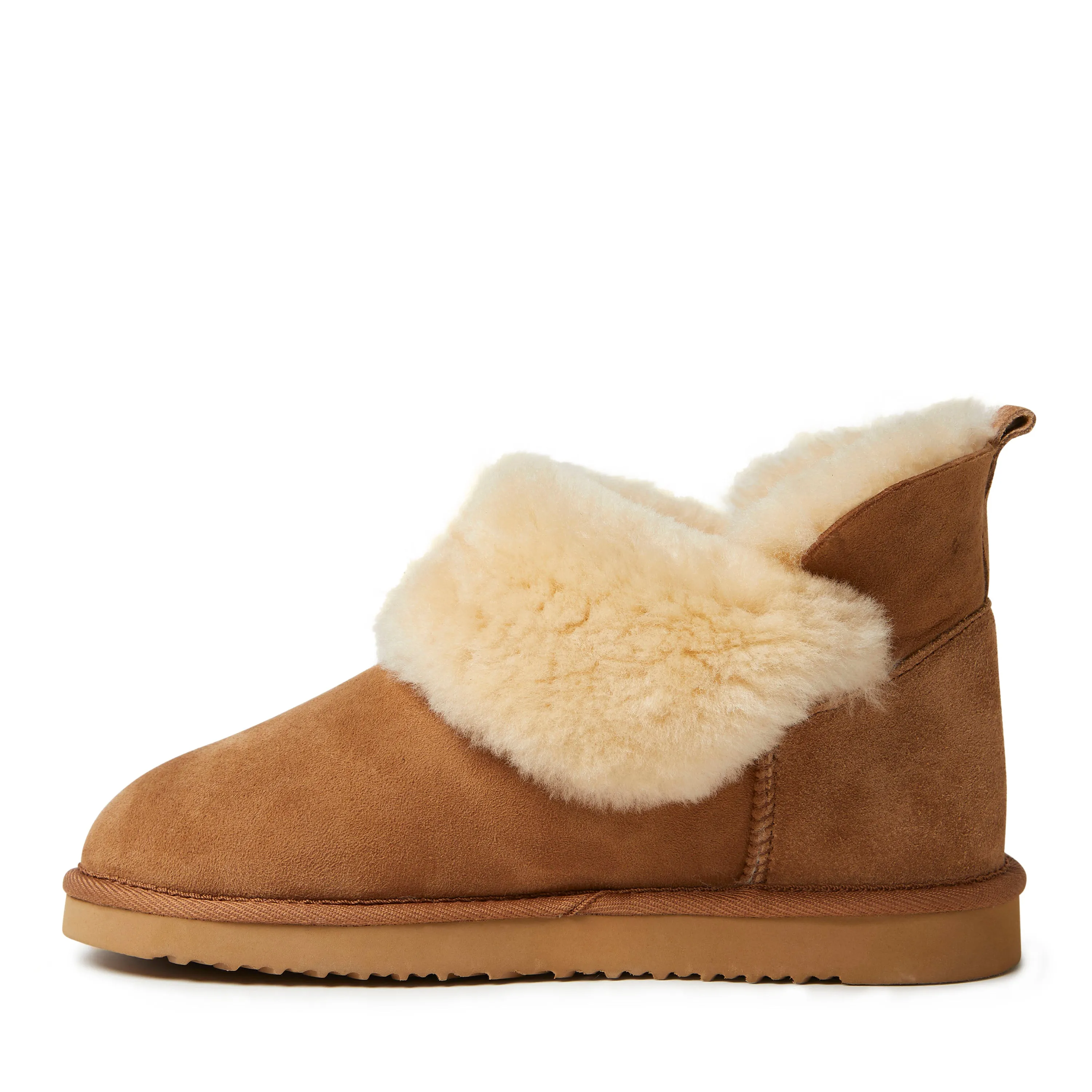 Fireside By Dearfoams Women's Perth Genuine Shearling Foldover Boot